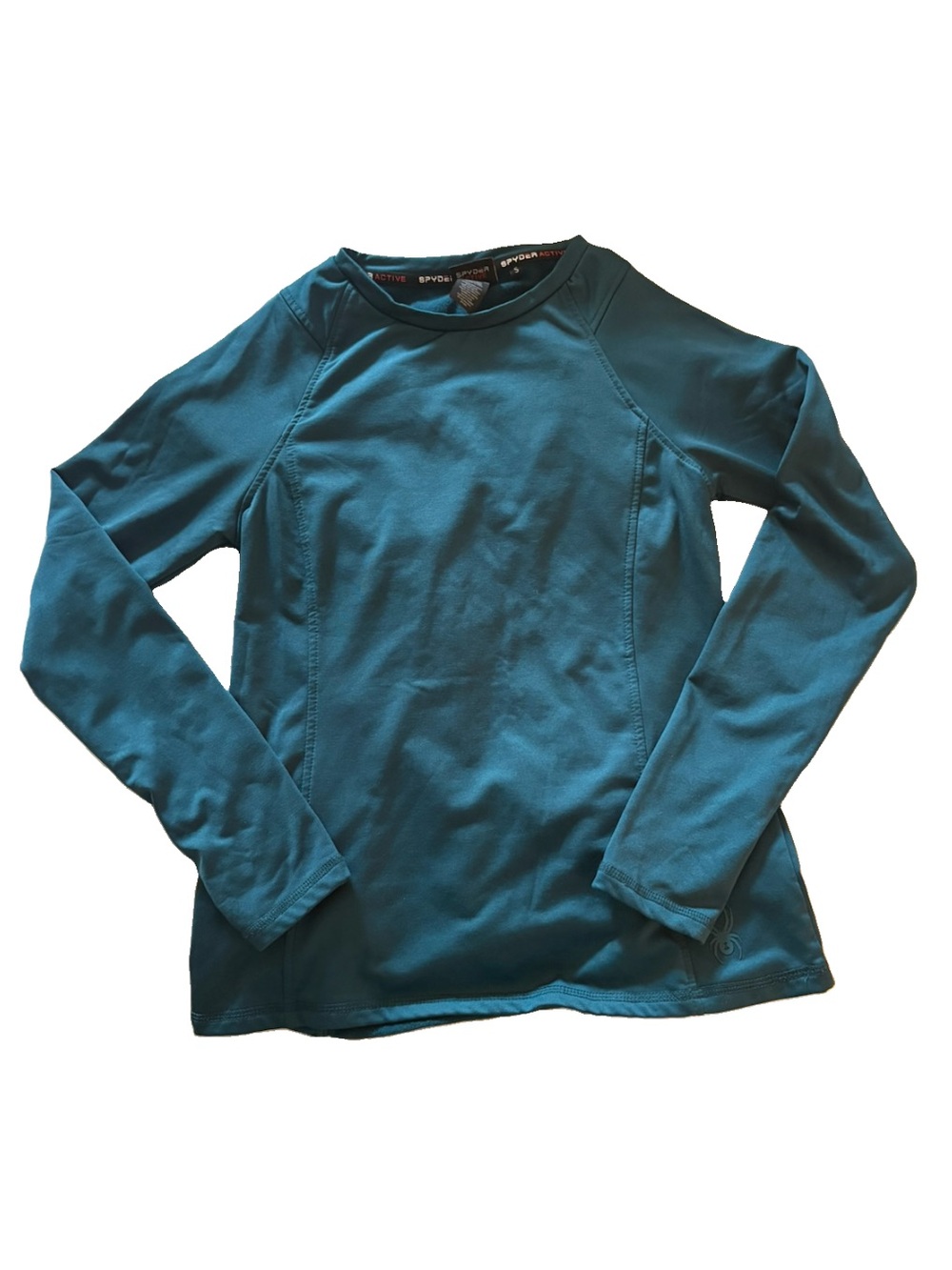 Spyder Active Dark Green Long Sleeve Active Gym Top with Thumbholes
